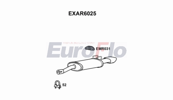 Глушитель выхлопных газов конечный EUROFLO EXAR6025