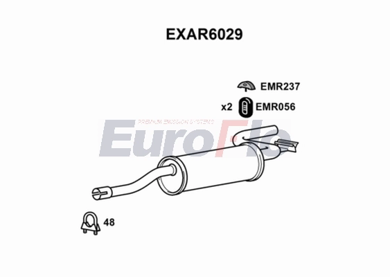 Глушитель выхлопных газов конечный EUROFLO EXAR6029