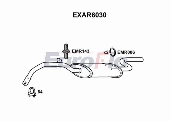 Глушитель выхлопных газов конечный EUROFLO EXAR6030