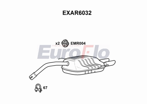 Глушитель выхлопных газов конечный EUROFLO EXAR6032