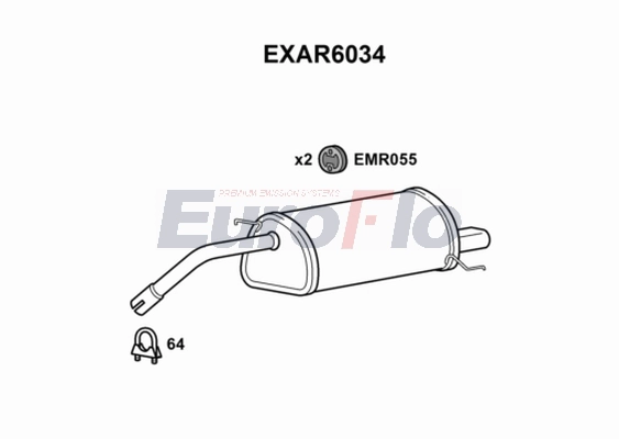 Глушитель выхлопных газов конечный EUROFLO EXAR6034