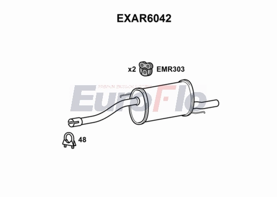 Глушитель выхлопных газов конечный EUROFLO EXAR6042