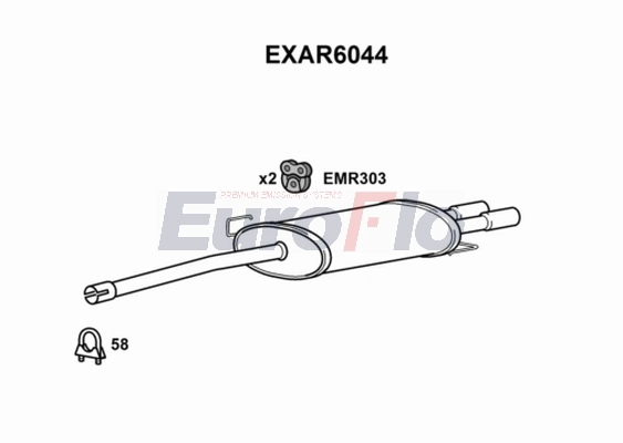 Глушитель выхлопных газов конечный EUROFLO EXAR6044