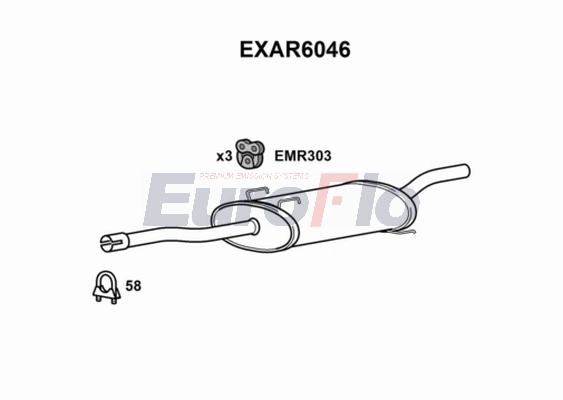 Глушитель выхлопных газов конечный EUROFLO EXAR6046