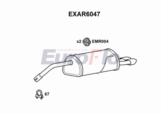 Глушитель выхлопных газов конечный EUROFLO EXAR6047