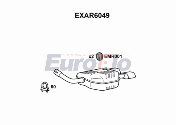 Глушитель выхлопных газов конечный EUROFLO EXAR6049