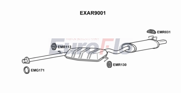 Средний / конечный глушитель ог EUROFLO EXAR9001