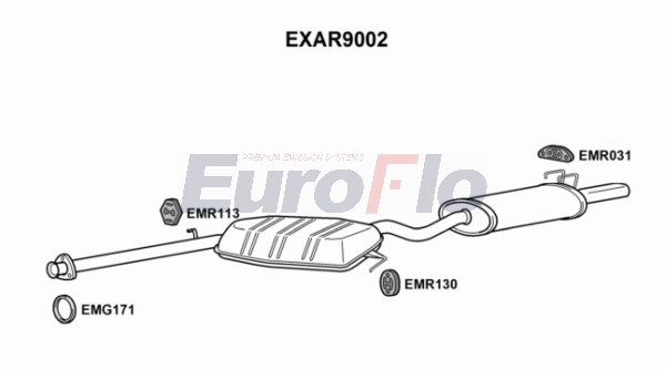 Средний / конечный глушитель ог EUROFLO EXAR9002