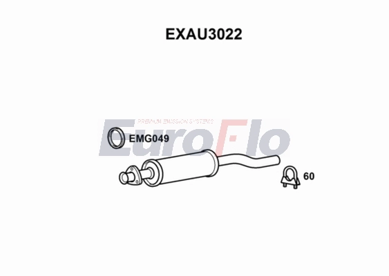 Средний глушитель выхлопных газов EUROFLO EXAU3022