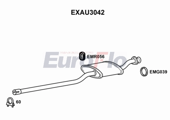 Средний глушитель выхлопных газов EUROFLO EXAU3042