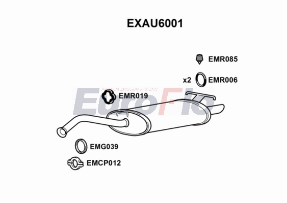 Глушитель выхлопных газов конечный EUROFLO EXAU6001
