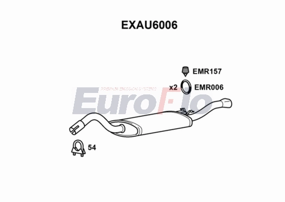 Глушитель выхлопных газов конечный EUROFLO EXAU6006