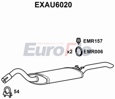 Глушитель выхлопных газов конечный EUROFLO EXAU6020