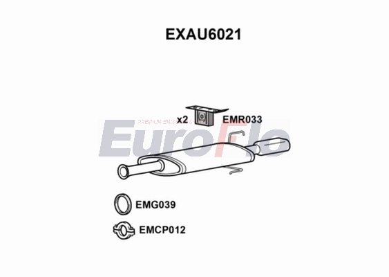 Глушитель выхлопных газов конечный EUROFLO EXAU6021