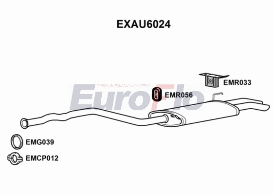 Глушитель выхлопных газов конечный EUROFLO EXAU6024
