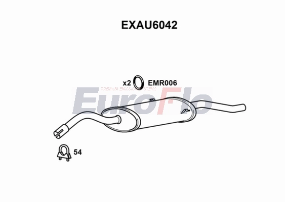 Глушитель выхлопных газов конечный EUROFLO EXAU6042