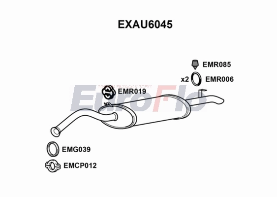 Глушитель выхлопных газов конечный EUROFLO EXAU6045