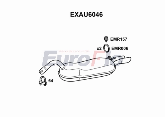 Глушитель выхлопных газов конечный EUROFLO EXAU6046