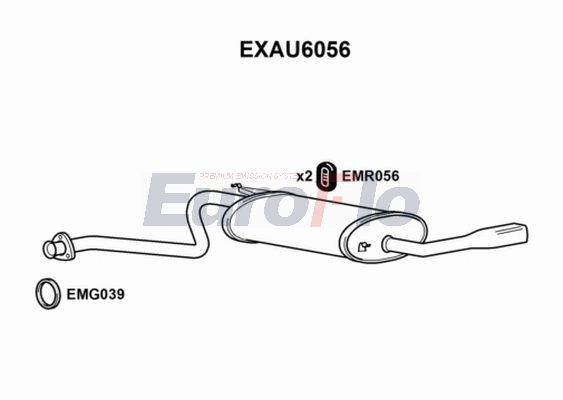 Глушитель выхлопных газов конечный EUROFLO EXAU6056