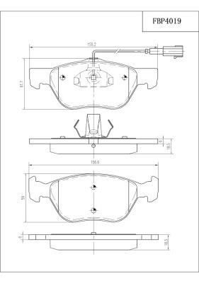 Комплект тормозных колодок дисковый тормоз FI.BA FBP4019