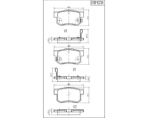 Комплект тормозных колодок дисковый тормоз FI.BA FBP4238