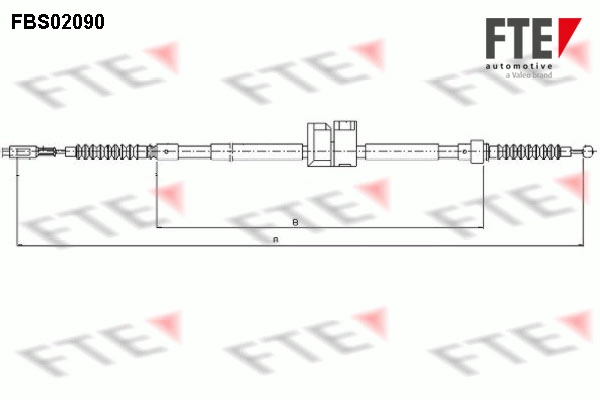 Тросик cтояночный тормоз FTE FBS02090