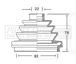 Комплект пыльника приводной вал FIRST LINE FCB2190