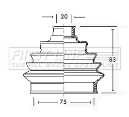 Комплект пыльника приводной вал FIRST LINE FCB2256
