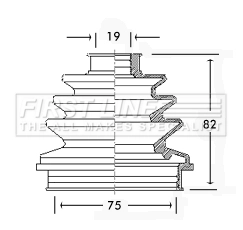 Комплект пыльника приводной вал FIRST LINE FCB2260