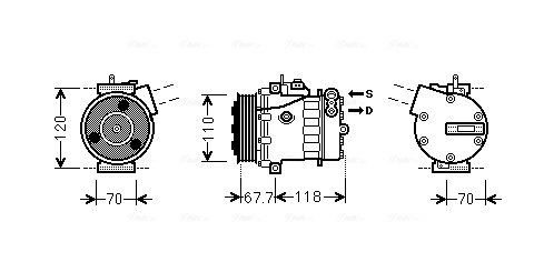 Компрессор кондиционер AVA QUALITY COOLING FTK384