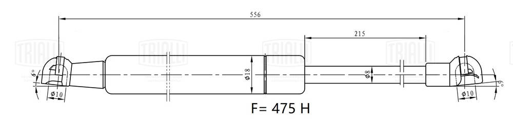 Газовая пружина крышка багажник TRIALLI GS 0108