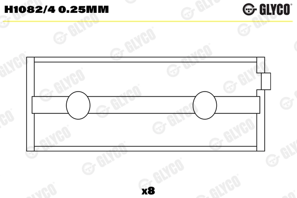 Подшипник коленвала GLYCO H1082/4 0.25mm
