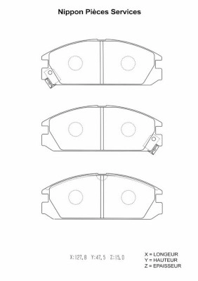 Комплект тормозных колодок дисковый тормоз NPS H360A18