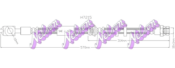 Тормозной шланг KAWE H7215