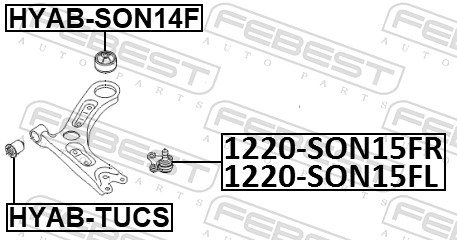 Подвеска рычаг независимой подвески колеса FEBEST HYAB-SON14F