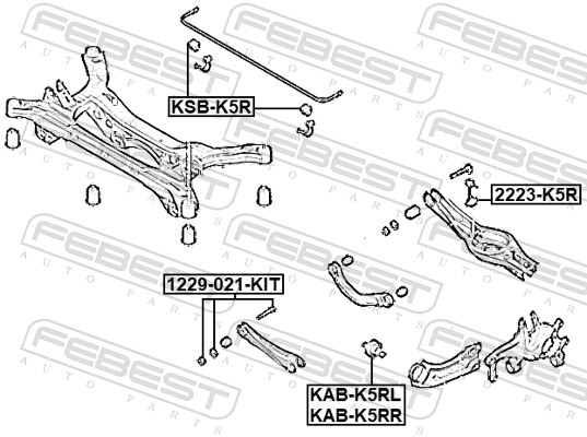 Подвеска рычаг независимой подвески колеса FEBEST KAB-K5RR