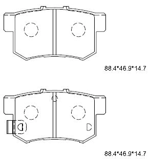 Комплект тормозных колодок дисковый тормоз ASIMCO KD1702N