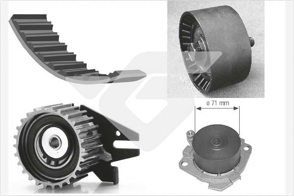 Водяной насос + комплект зубчатого ремня HUTCHINSON KH 184WP25