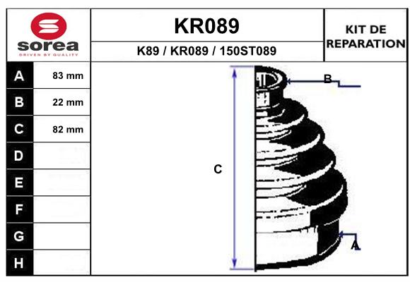Комплект пыльника приводной вал EAI KR089