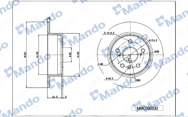 Тормозной диск MANDO MBC030032