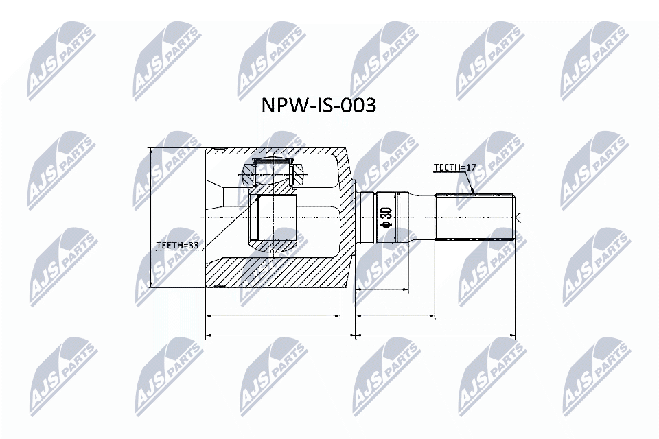 Шарнирный комплект приводной вал NTY NPW-IS-003
