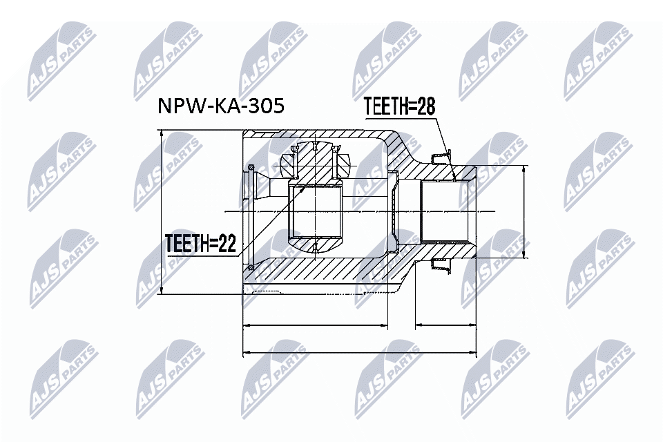 Шарнирный комплект приводной вал NTY NPW-KA-305