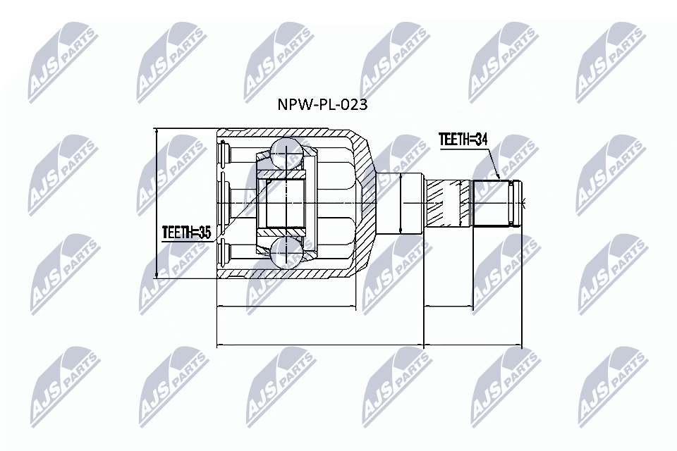 Шарнирный комплект приводной вал NTY NPW-PL-023