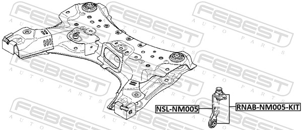 Кронштейн вспомогательные рамы / кронштейн агрегата FEBEST NSL-NM005