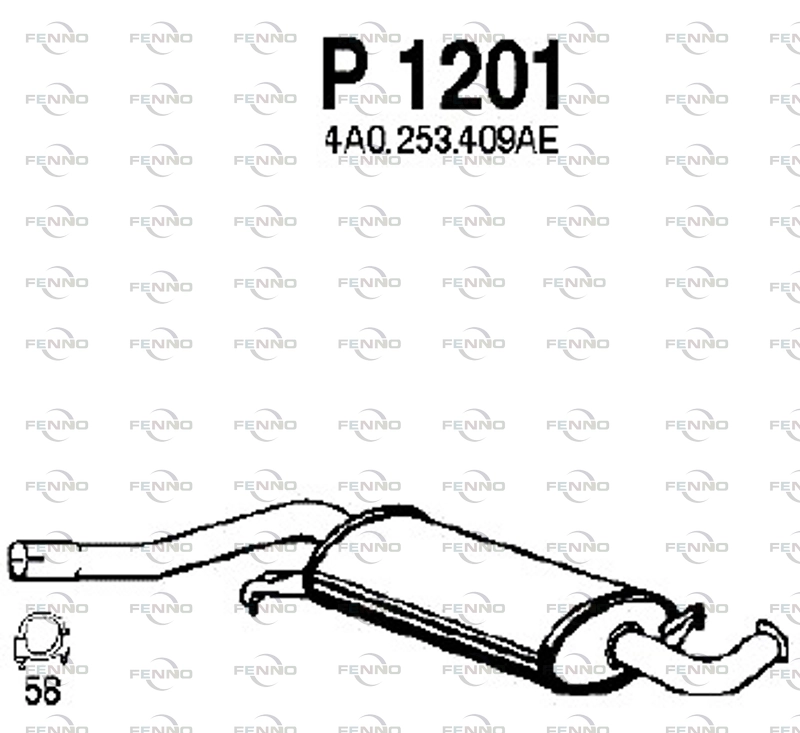 Средний глушитель выхлопных газов FENNO P1201