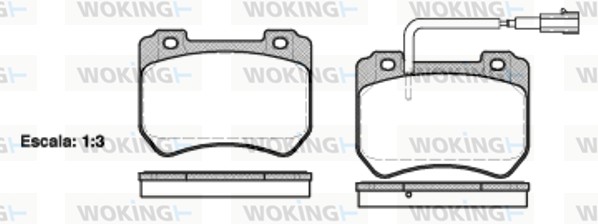 Комплект тормозных колодок дисковый тормоз WOKING P15443.01