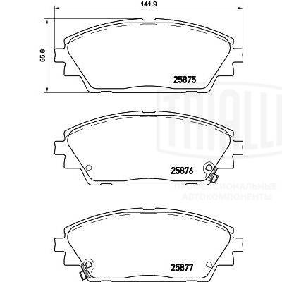 Комплект тормозных колодок дисковый тормоз TRIALLI PF 4264