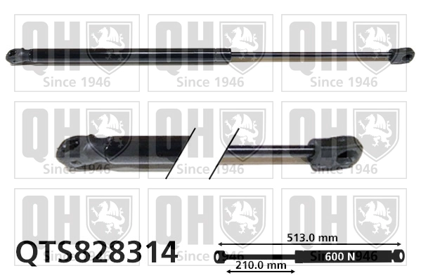 Газовая пружина крышка багажник QUINTON HAZELL QTS828314