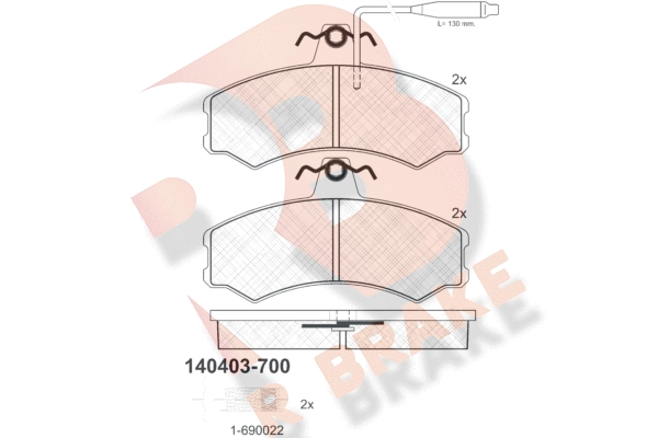 Комплект тормозных колодок дисковый тормоз R BRAKE RB0403-700