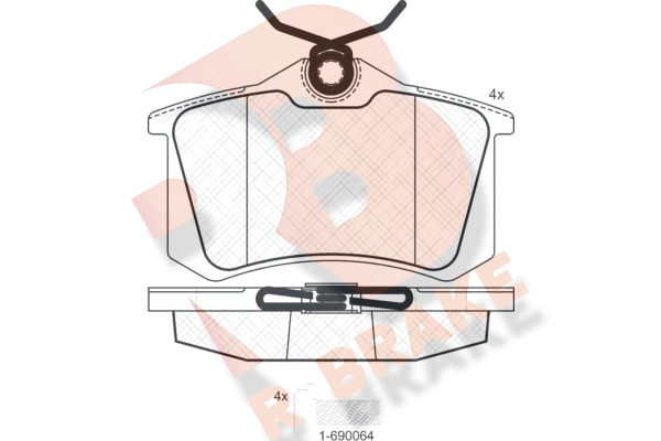 Комплект тормозных колодок дисковый тормоз R BRAKE RB0697-703